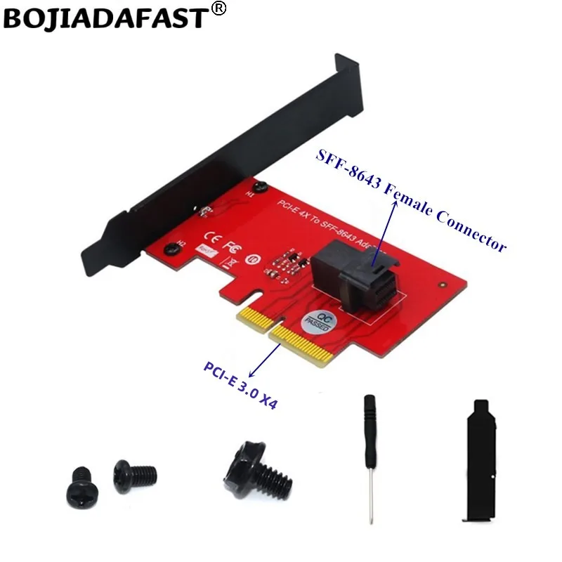 Mini Sas SFF-8643 Connector to PCI Express PCI-E 4X Adapter Converter Card For 2.5" U.2 NVME SSD
Mini Sas SFF-8643 Connector to PCI Express PCI-E 4X Adapter Converter Card For 2.5" U.2 NVME SSD