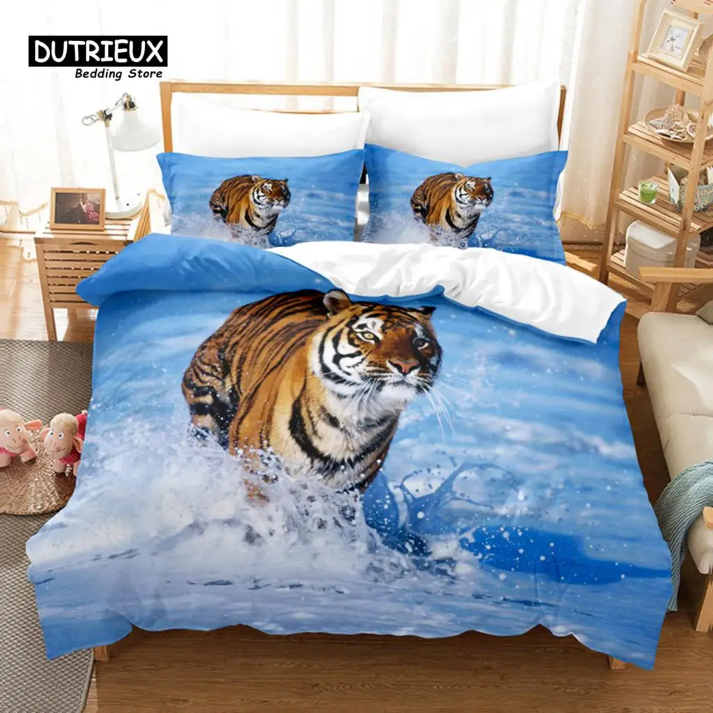 Running Tiger Bedding Set, 3Pcs Duvet Cover Set, Soft Comfortable Breathable Duvet Cover, For Bedroom Guest Room Decor
Running Tiger Bedding Set, 3Pcs Duvet Cover Set, Soft Comfortable Breathable Duvet Cover, For Bedroom Guest Room Decor