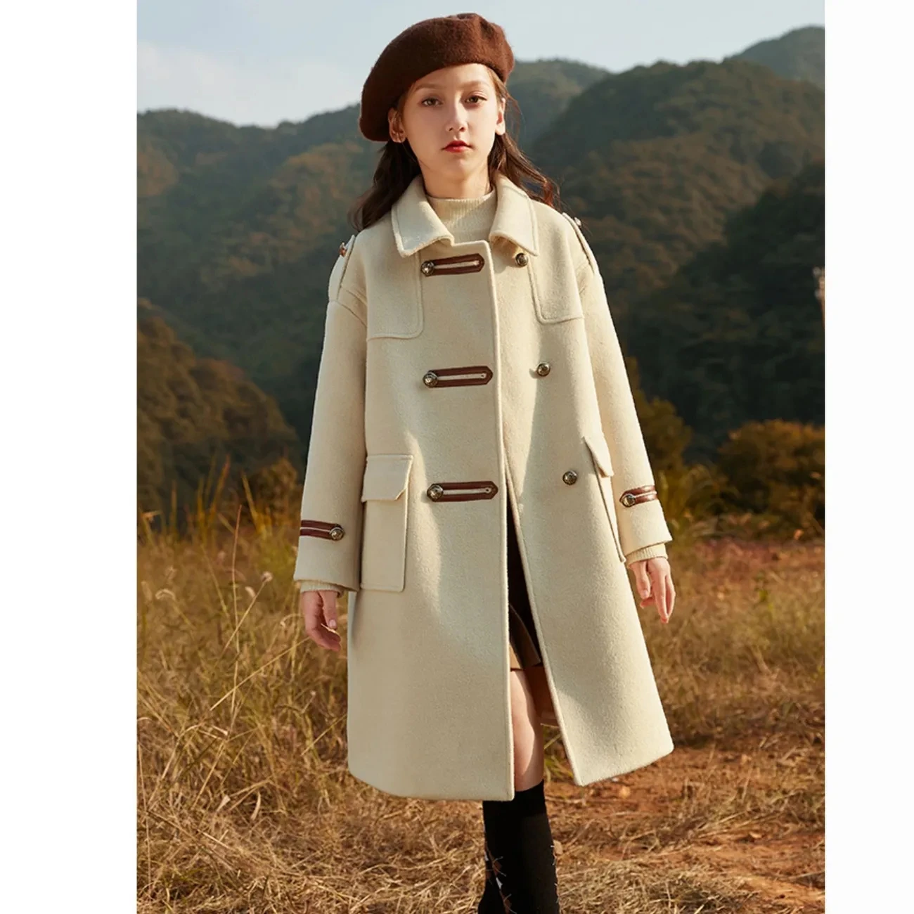 6-14 Years Girls Woolen Dress Jackets Kids Button Turn Down Collar Long Jackets Coat for Girls Cotton Padded Outwear Windbreaker
6-14 Years Girls Woolen Dress Jackets Kids Button Turn Down Collar Long Jackets Coat for Girls Cotton Padded Outwear Windbreaker