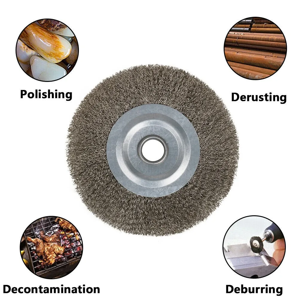 1pc Steel Wire Wheel Brushes 5 Inch Flat Type For Bench Grinder Polishing Abrasive Tools For Metal Derust Wood Deburring
1pc Steel Wire Wheel Brushes 5 Inch Flat Type For Bench Grinder Polishing Abrasive Tools For Metal Derust Wood Deburring