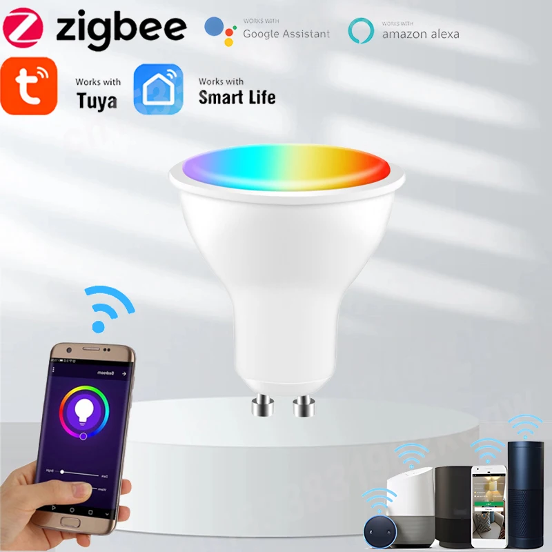 Умная Светодиодная лампа Zigbee TUYA GU10, лампа для прожектора, RGB + CCT, 5 Вт, с голосовым управлением, работает с Alexa Google Home Яндекс Alice
Умная Светодиодная лампа Zigbee TUYA GU10, лампа для прожектора, RGB + CCT, 5 Вт, с голосовым управлением, работает с Alexa Google Home Яндекс Alice