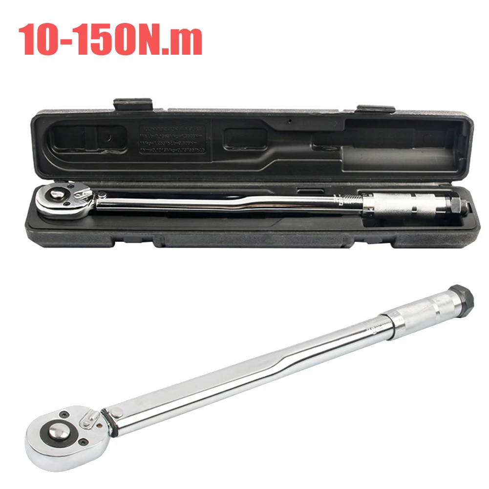 

1/2 Square Drive Torque Wrench 10-150N.m Precise Ratchet Wrench Accuracy 4% Spanner Hand Tool Car Bike Automotive Hand Tools