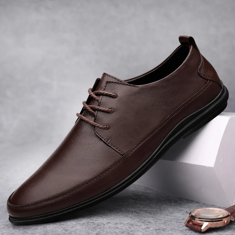 Classic Mens Real Leather Shoes New Trend All-match Dress Shoes Male Breathable Casual Shoes Soft Business Genuine Leather Shoes
Classic Mens Real Leather Shoes New Trend All-match Dress Shoes Male Breathable Casual Shoes Soft Business Genuine Leather Shoes