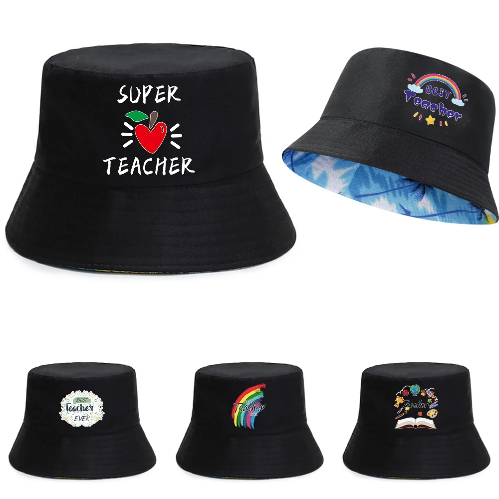Fisherman Caps Unisex Summer Double-sided UV-proof Visors Cap Teacher Print Foldable Street Hats Pure Cotton Beach Fishing Hat
Fisherman Caps Unisex Summer Double-sided UV-proof Visors Cap Teacher Print Foldable Street Hats Pure Cotton Beach Fishing Hat