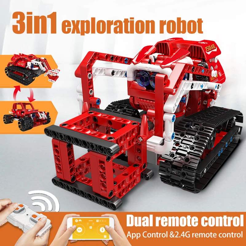 3 in 1 RC Tank Car Building Block Robot Intelligent Programmable Voice Control Gyroscope Induction Toys for Boys Girls Children
3 in 1 RC Tank Car Building Block Robot Intelligent Programmable Voice Control Gyroscope Induction Toys for Boys Girls Children