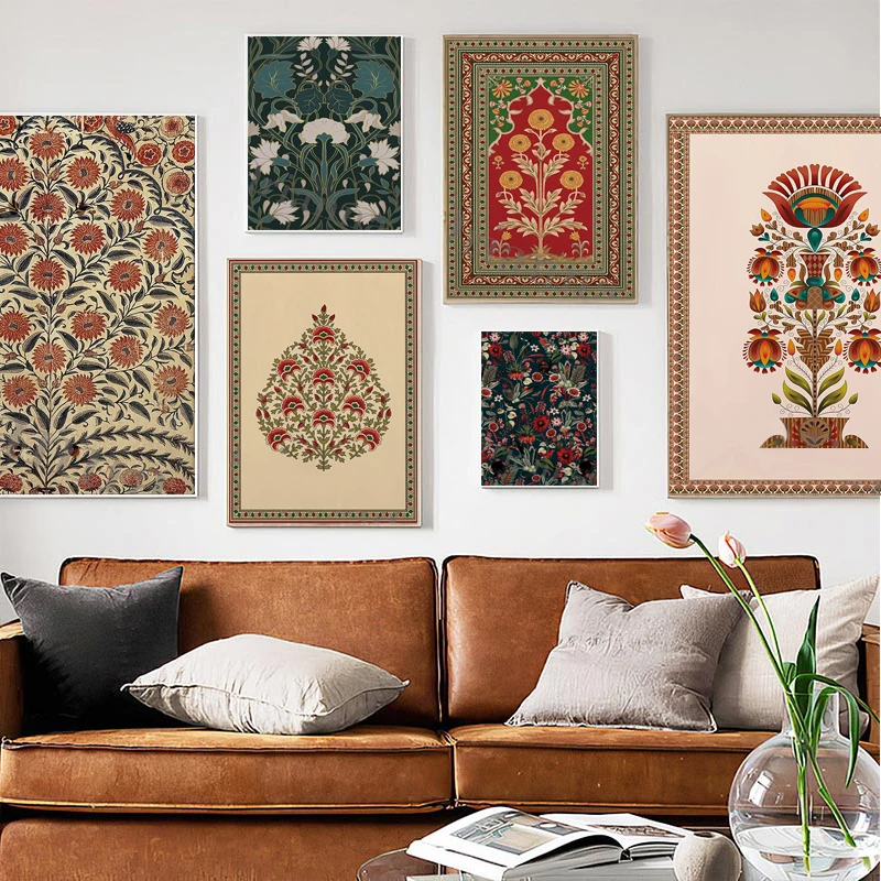 Vintage Indian Folk Art Persian Floral Print Modern Home Decor Tree of Life Art Lotus Flower Canvas Painting And Print Frameless
Vintage Indian Folk Art Persian Floral Print Modern Home Decor Tree of Life Art Lotus Flower Canvas Painting And Print Frameless