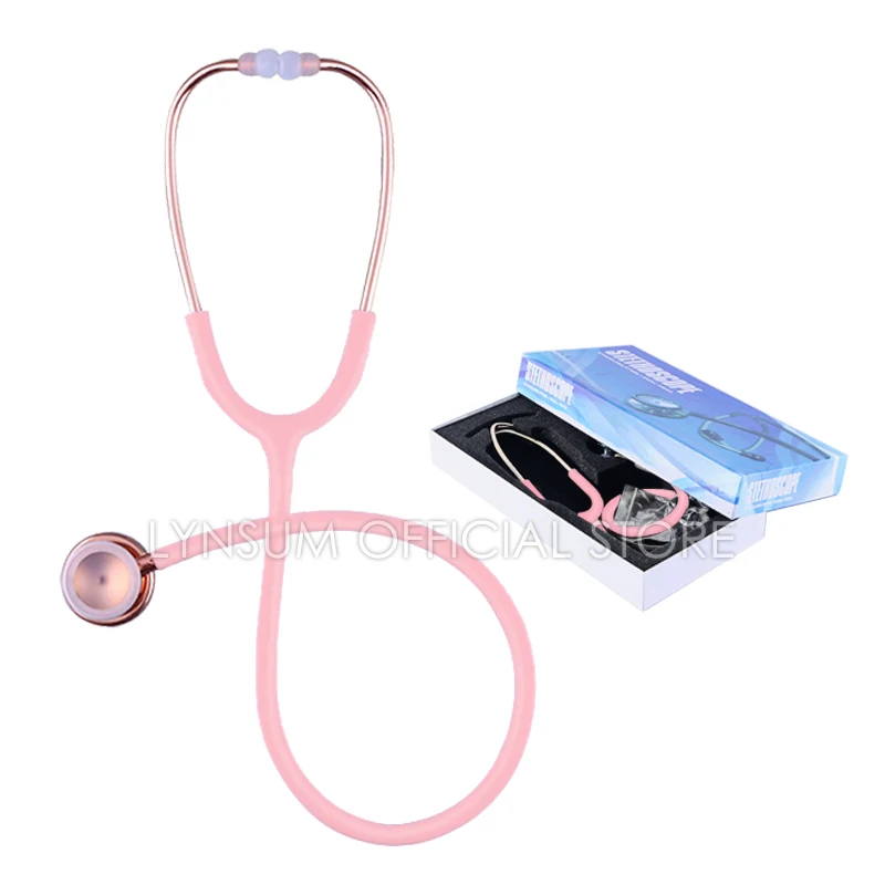 

Классический Профессиональный розовый кардиологический эстетоскоп с двойной головой, симпатичный медицинский врач, медсестра, студенческий клинический стетоскоп