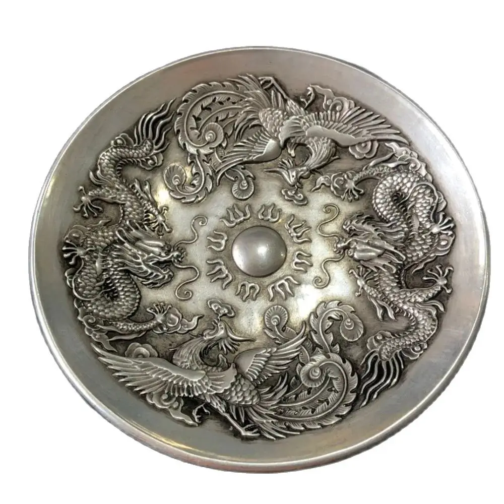 Chinese Rare Collectibles Old Handwork Tibet - Silver Dragon and Phoenix statue bowl home decor metal handicraft
Chinese Rare Collectibles Old Handwork Tibet - Silver Dragon and Phoenix statue bowl home decor metal handicraft