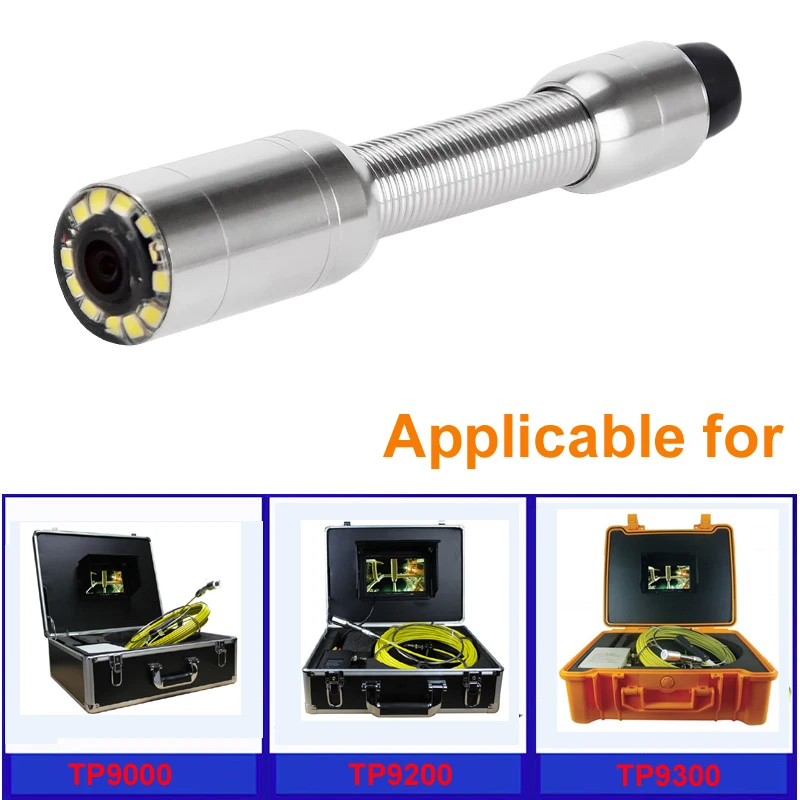 

23mm Lens Stainless Steel Industrial Pipeline Sewer Pipe Endoscope Camera Head IP68 Waterproof Used For Pipeline Inspection