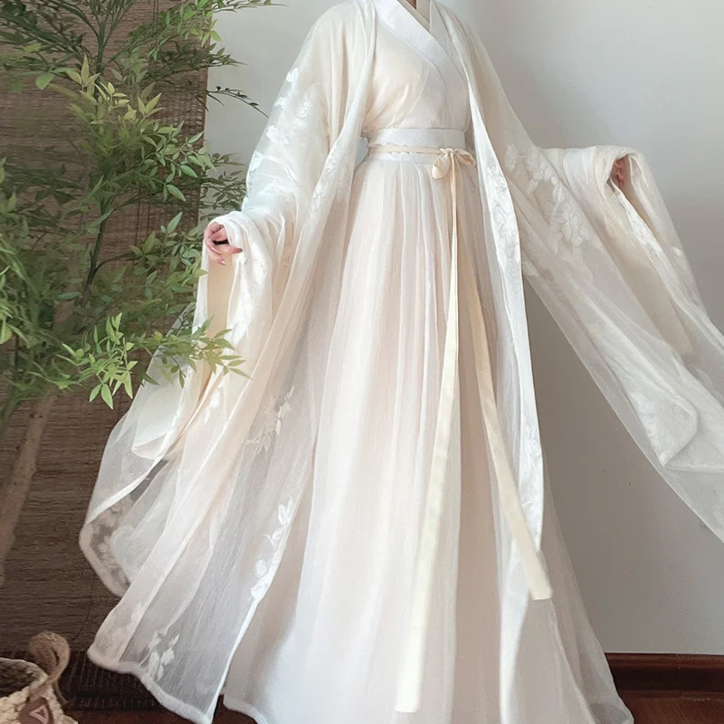 Chinese Style White Hanfu 4PCS Wei Jin Dynasty Cosplay Costumes Dress For Women Stage Wear Folk Dance Robe Cross-Ccollar
Chinese Style White Hanfu 4PCS Wei Jin Dynasty Cosplay Costumes Dress For Women Stage Wear Folk Dance Robe Cross-Ccollar