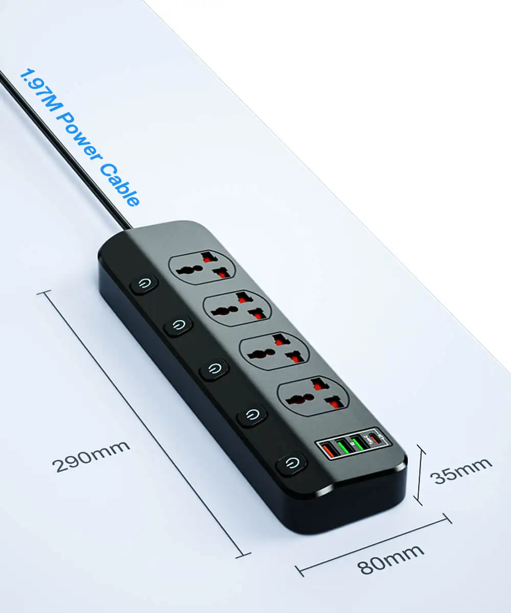 Network Filter Power Strip 2500W With 4 Universal Socket Multiple USB and 5 Switch, EU US UK Plug Socket Extension Cable For Home 8 Mallzona S441541005b0745658acdf50f44f2f1der Network Filter Power Strip 2500W With 4 Universal Socket Multiple USB and 5 Switch, EU US UK Plug Socket Extension Cable For Home Mallzona