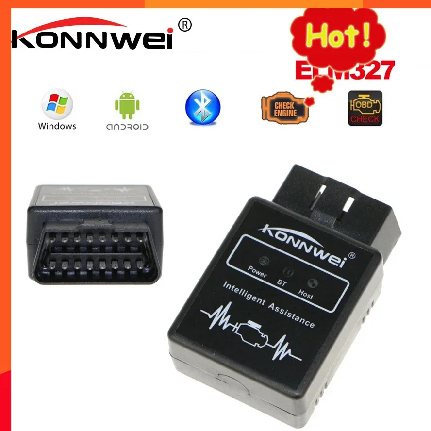 

KONNWEI KW912 OBDII Bluetooth 3.0 OBD2 OBD V1.5 II Auto Code Scanner Adapter Scan Tool Error Diagnostic Tester Kw 912