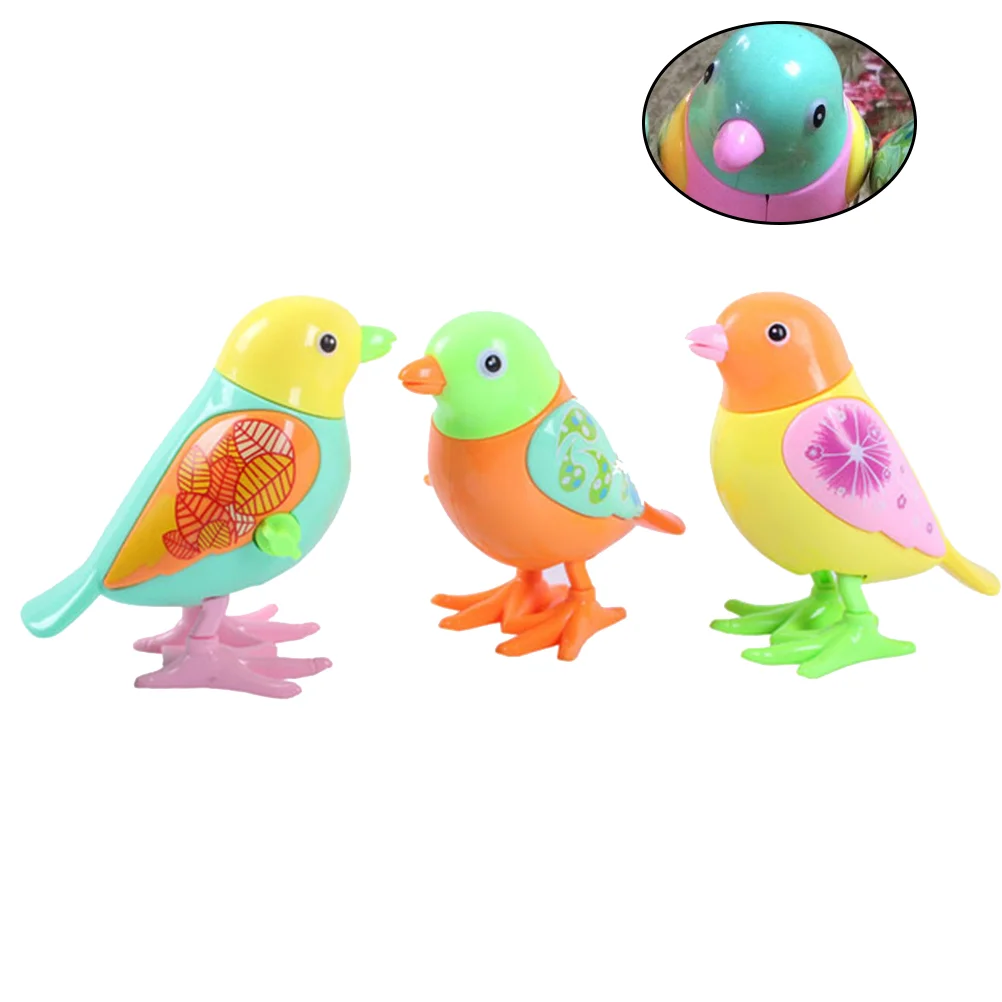

3pcs Adorable Kids Birds Plaything Funny Wind-Up Bird Toys Favors Toy for Kid Girl Boy (Random Color)