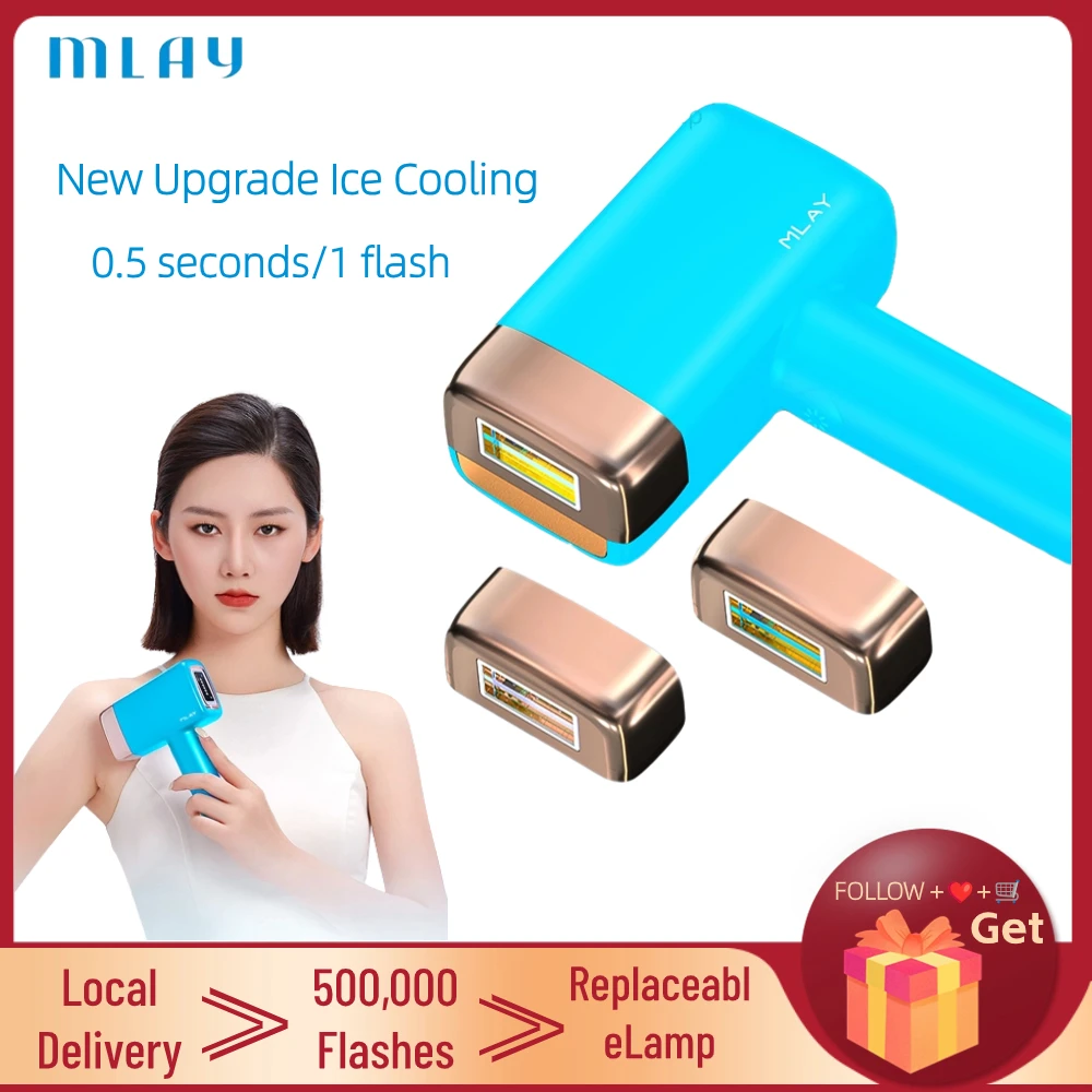 

MLAY T14 Laser Hair Removal IPL Laser Epilator ICE Cold 500000 Flashes Automat Home use For Women Men Body Depilador a laser NEW