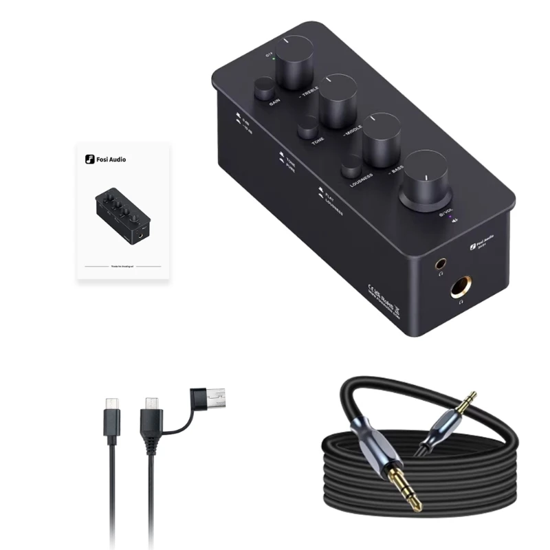 

Analog Earphone Amplifier Equalizers Preamplifier with Bass Midrange Treble Tone Control for Earphone Electric Drop Shipping