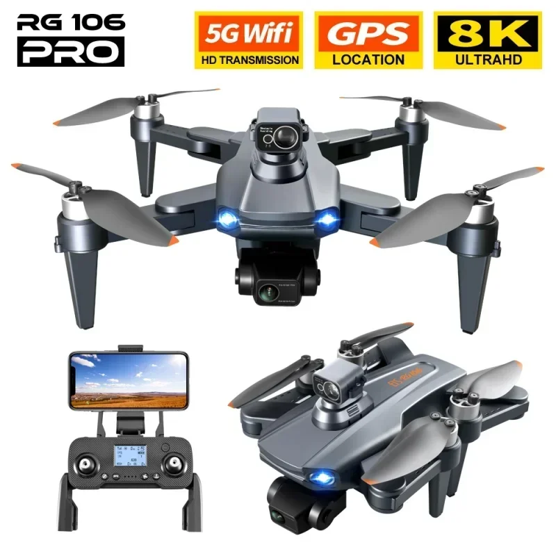 

RG106 PRO 8K 360 Obstacle Avoidance GPS Brushless Drone 3-Axis Gimbal Camera 5G Wifi FPV Dron Foldable Quadcopter Toys Gifts