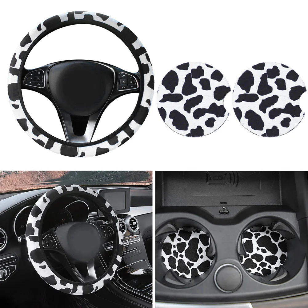 3pcs Fashion Steering Wheel Cover For Steering Wheels(36.5-38cm) Universal Cute Cow Print Steering Wheel Cover+ Coaster
3pcs Fashion Steering Wheel Cover For Steering Wheels(36.5-38cm) Universal Cute Cow Print Steering Wheel Cover+ Coaster