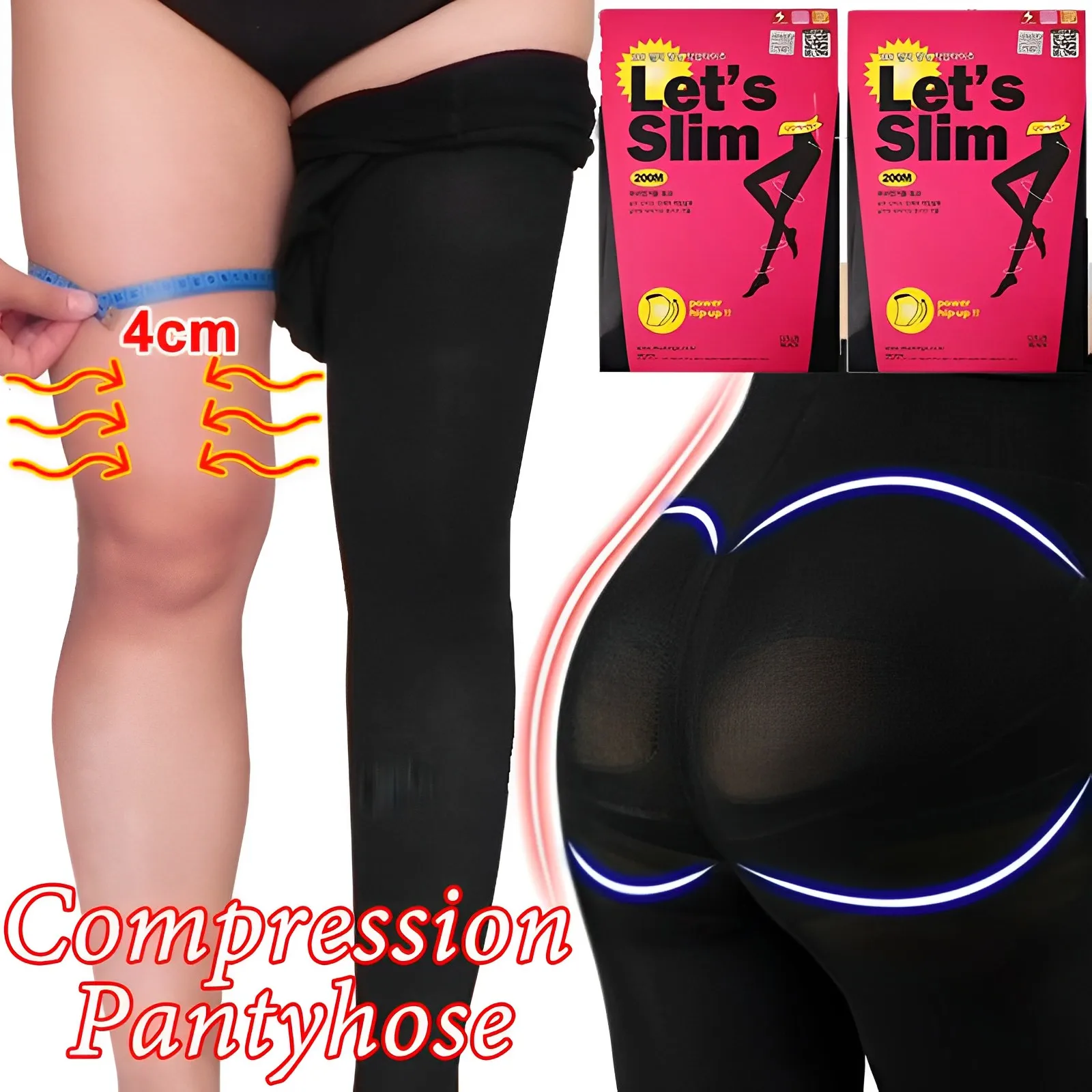 

Women Slim Tights Compression Stockings Pantyhose Varicose Veins Fat Calorie Burn Leg Shaping Stovepipe Stocking Foot Care Tool