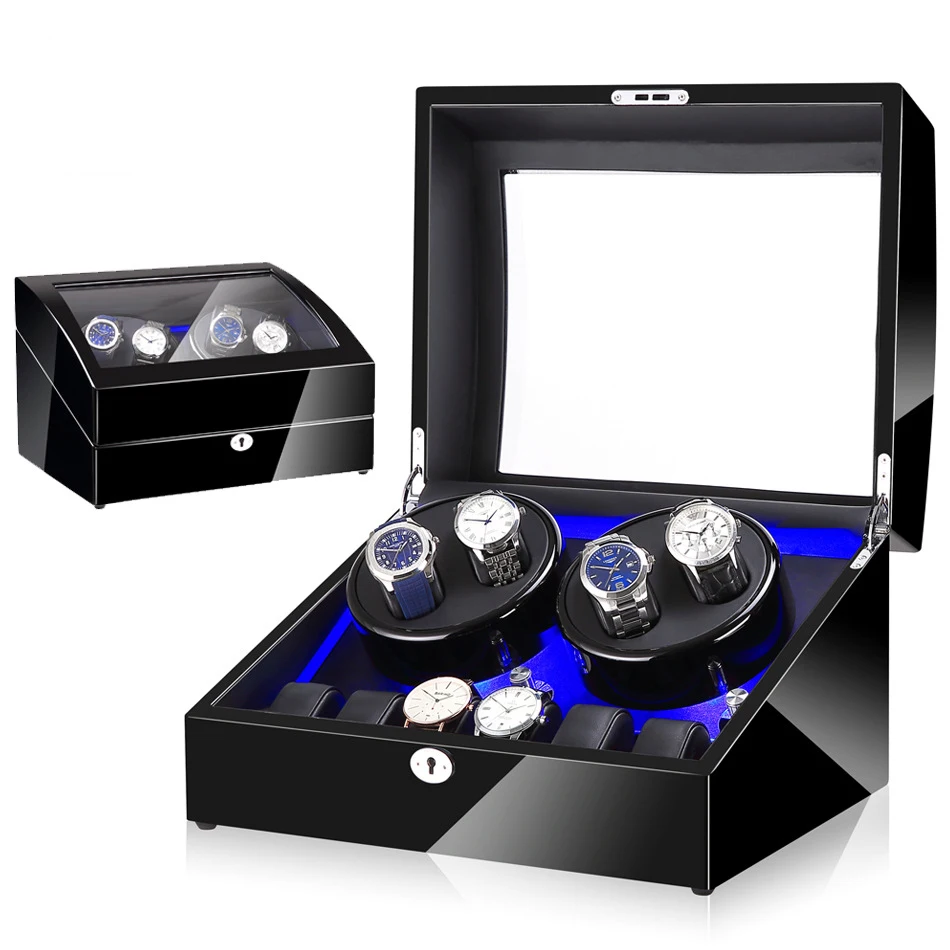 4+6 Watch Winder Box Automatic LED Watchwinder Luxury Wood Box Watch Rotator Cabinet Case Piano Paint Carbon Fiber Storage Box
4+6 Watch Winder Box Automatic LED Watchwinder Luxury Wood Box Watch Rotator Cabinet Case Piano Paint Carbon Fiber Storage Box