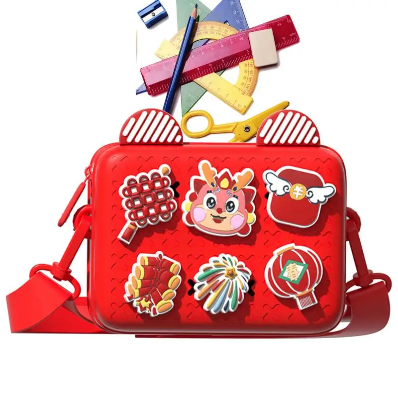 

Маленькая сумка-Кроссбоди, китайский новогодний кошелек, маленькая сумочка на плечо с изображением дракона, маленькая сумка через плечо для закусок