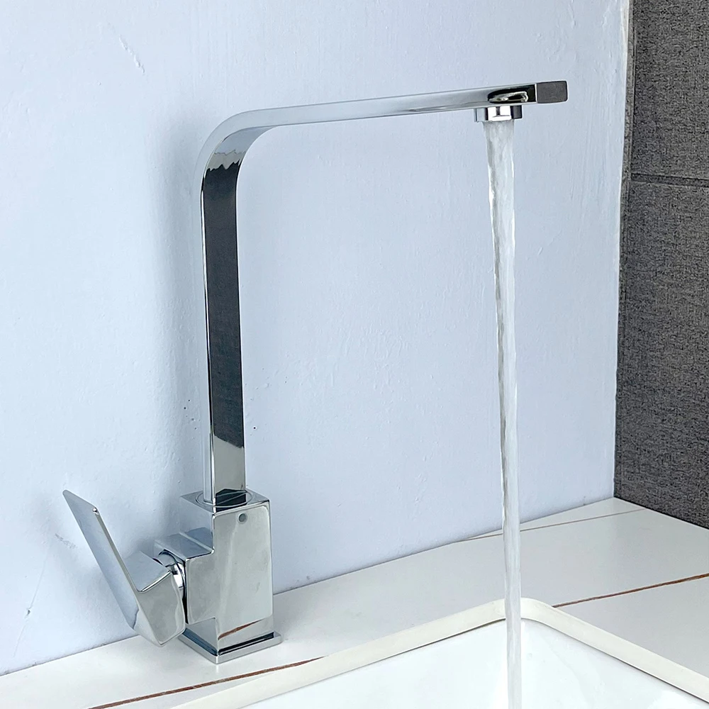 

SKOWLL Bathroom Faucet Single Handle Vessel Sink Faucet Modern Single Hole Vanity Faucet with 360 Swivel Spout, Polished Chrome