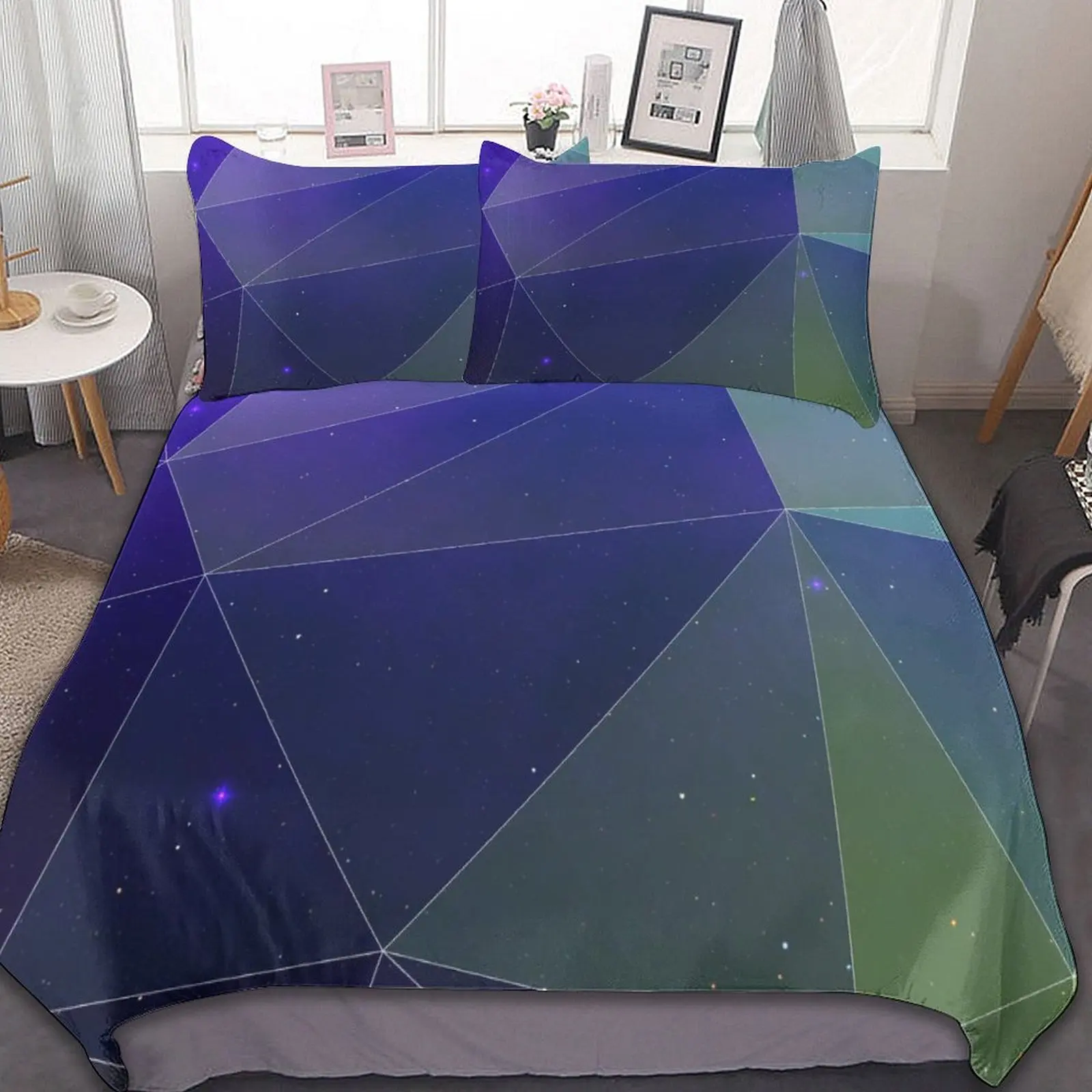 3-Piece Bedding Set (1 Duvet Cover + 2 Pillow Shams) Abstract Triangle Style 86"x70",79"x90",90"x90"
3-Piece Bedding Set (1 Duvet Cover + 2 Pillow Shams) Abstract Triangle Style 86"x70",79"x90",90"x90"