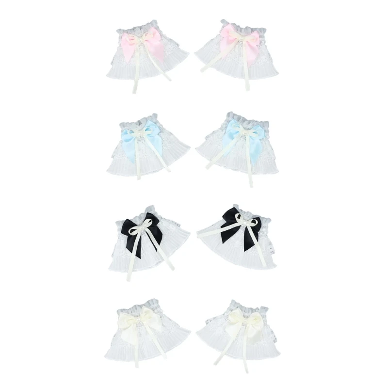 Elastic Pleated Detachable Wrist Cuffs Lightweight Lace Ruffle Cuffs with Bowknot Woman Sweater Shirt Decor Accessory
Elastic Pleated Detachable Wrist Cuffs Lightweight Lace Ruffle Cuffs with Bowknot Woman Sweater Shirt Decor Accessory