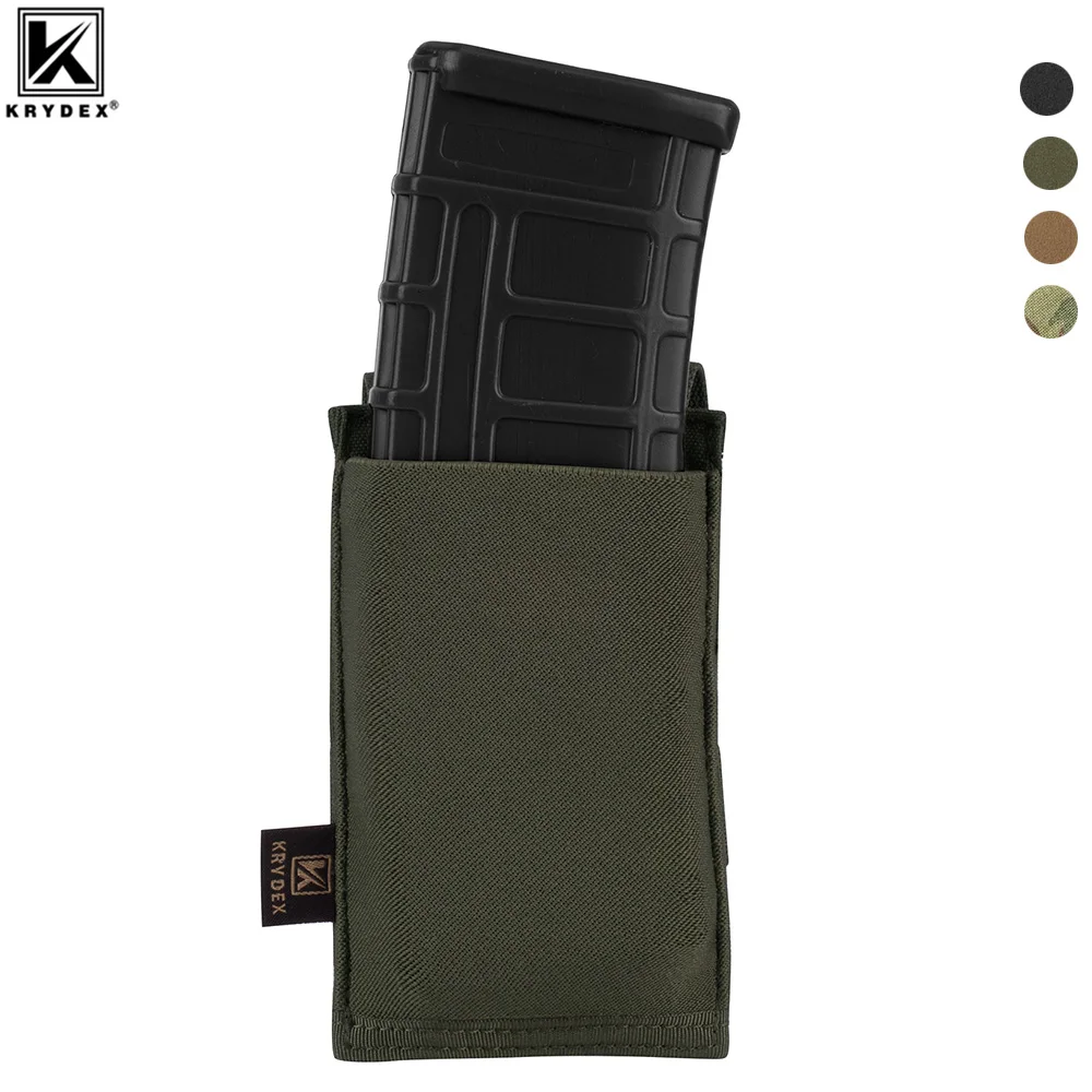 

KRYDEX Elastic Single 5.56 .223 M4 M16 AR Rifle Magazine Pouch Fast Draw Tactical Molle Mag Carrier Holster Vest Accessories