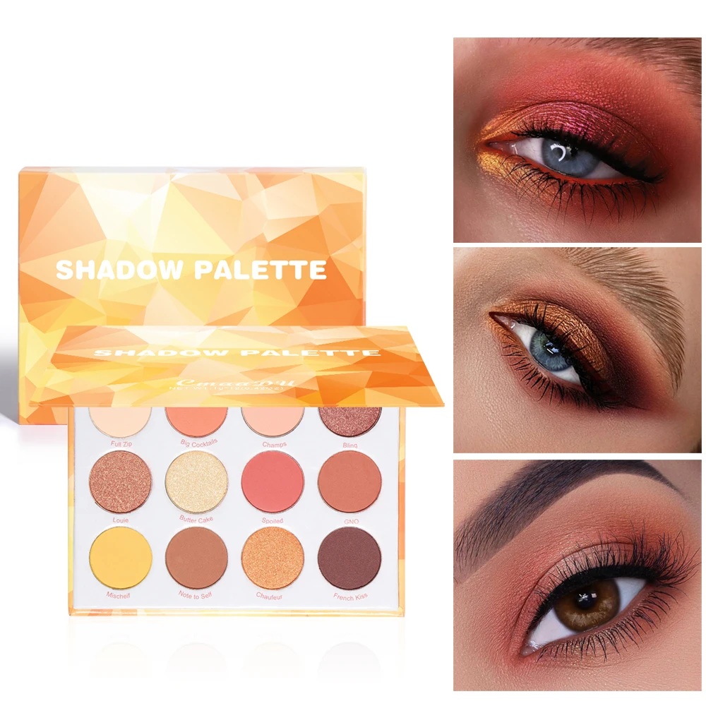 

12 Colors Glitter Eyeshadow Palette Matte Eye Shadow Pallete Shimmer Shine Nude Make Up Palette Set Kit Cosmetic Women Powder