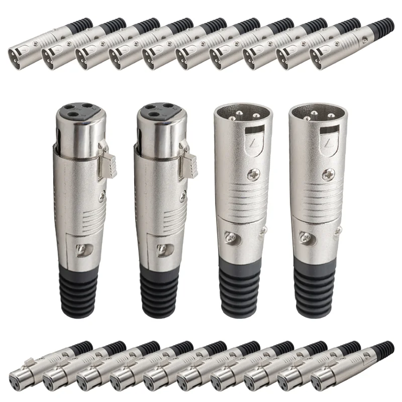 

5/20/100PCS 5Pin Male Female Plug Stage Balance Connector 5-Core Copper XLR Cannon Microphone Audio Mixer Adapter Plug Cable