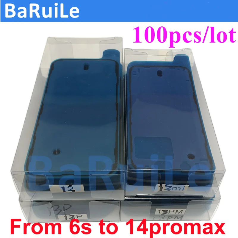 

BaRuiLe 100pcs LCD Display Frame Bezel Waterproof Seal Tape Glue Adhesive Sticker for iphone 14 Plus 12 Pro Max 13mini 11 X XS