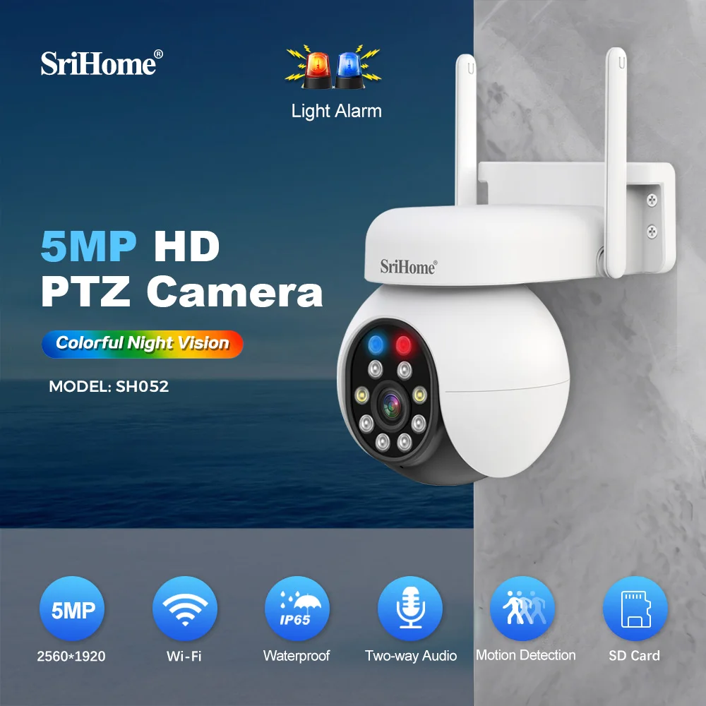Srihome 5MP IP WiFi Camera Surveillance Security Automatic Human Tracking Full Color Night Vision Indoor Video Camera Monitor
Srihome 5MP IP WiFi Camera Surveillance Security Automatic Human Tracking Full Color Night Vision Indoor Video Camera Monitor