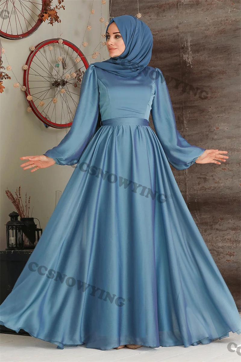 Simple Solid Coloer Satin Muslim Evening Dresses Long Sleeve Islamic Formal Party Gowns High Neck Women Arabic Robes De Soirée
Simple Solid Coloer Satin Muslim Evening Dresses Long Sleeve Islamic Formal Party Gowns High Neck Women Arabic Robes De Soirée