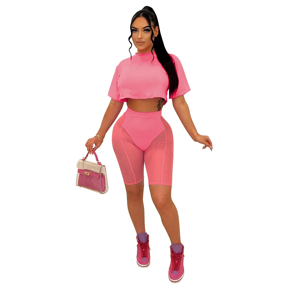 LEOSD Woman Clothing New Summer Solid Sexy Crop Tops T-shirt Mesh Shorts Sets Women Two-piece Sets 2 Piece Sets Women Outfit 
LEOSD Woman Clothing New Summer Solid Sexy Crop Tops T-shirt Mesh Shorts Sets Women Two-piece Sets 2 Piece Sets Women Outfit