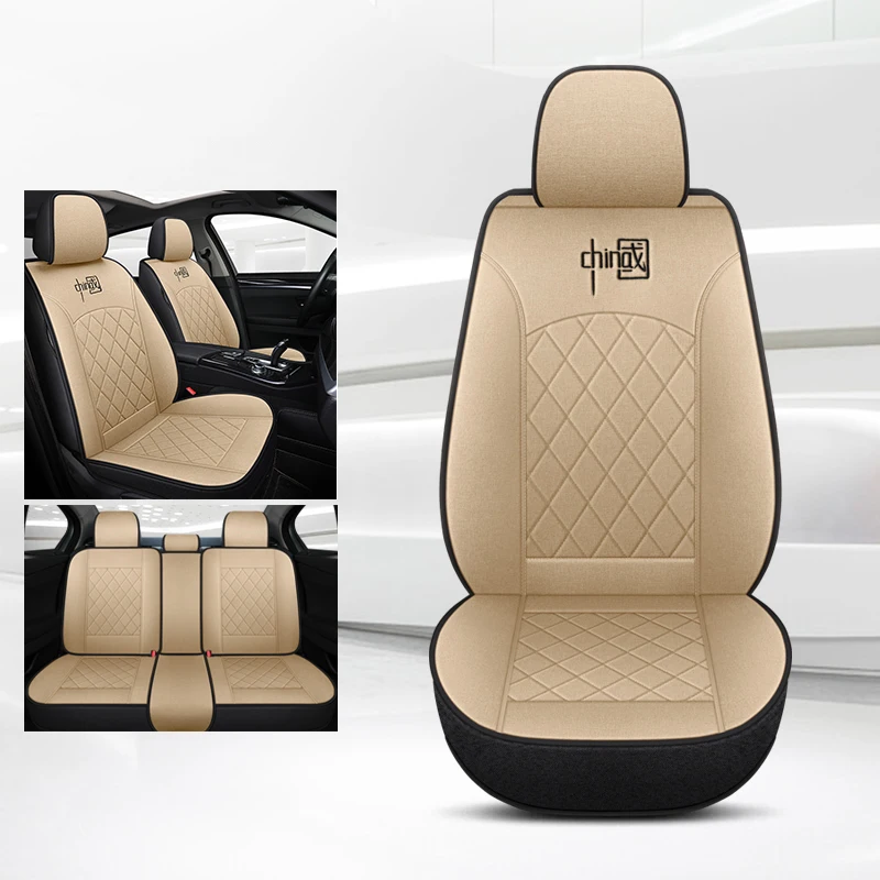 

Car Seat Cover For Haval F7 F7x H6 H9 Jolion Dargo Universal Full Set Flax Auto Interior Accessories