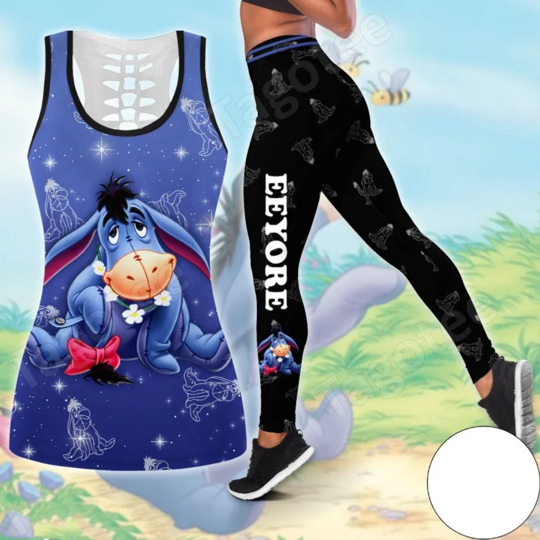 Disney Eeyore Women's Hollow Vest + Women's Leggings Yoga Suit Fitness Leggings Sports Suit Winnie the Pooh Tank Top Legging Set
Disney Eeyore Women's Hollow Vest + Women's Leggings Yoga Suit Fitness Leggings Sports Suit Winnie the Pooh Tank Top Legging Set