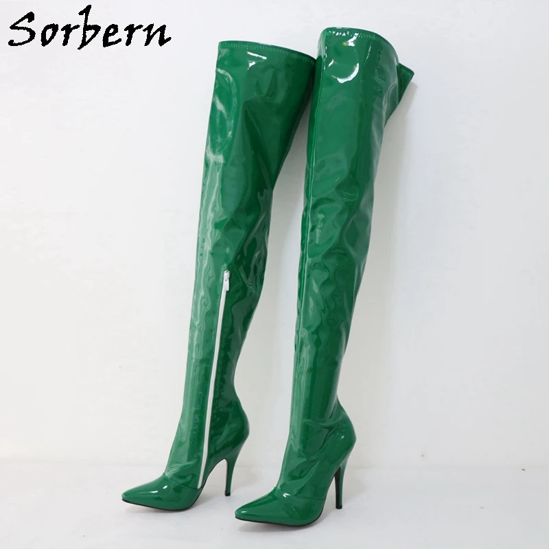 

Sorbern Custom Women Boots Unisex 12cm Stilettos High Heel Over-The-Knee Boot Thigh High Pointy Toe Fetish Slim or Wide Legs