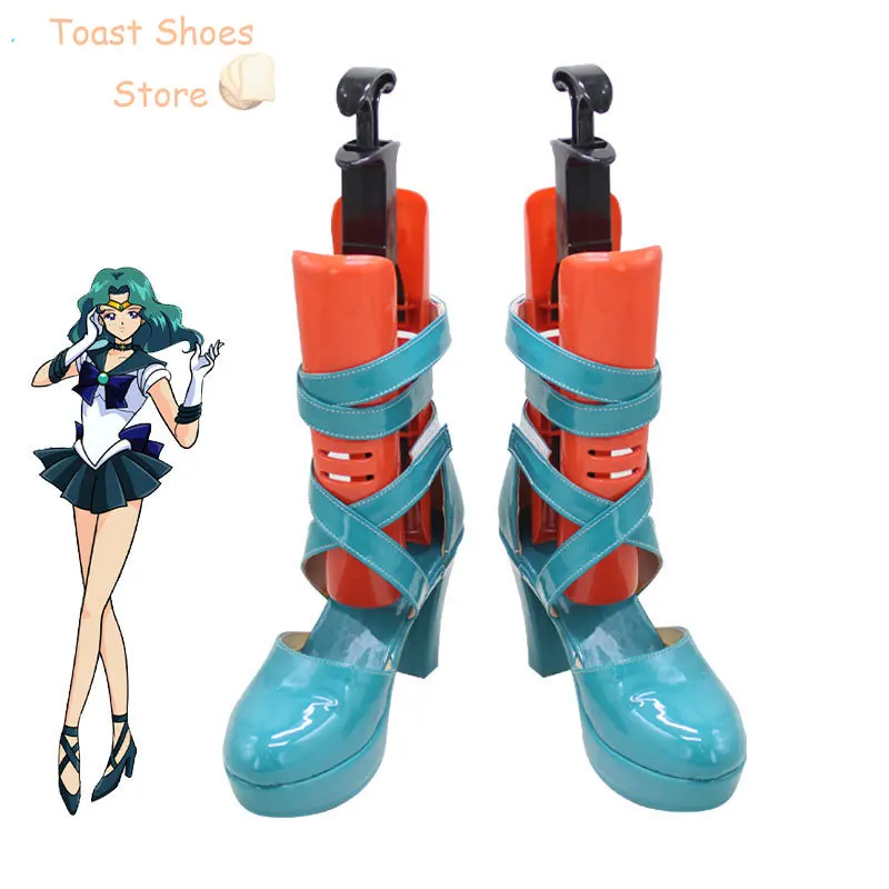 

Kaiou Michiru Cosplay Shoes Neptune Cosplay Prop PU Leather Shoes Halloween Carnival Boots Costume Prop