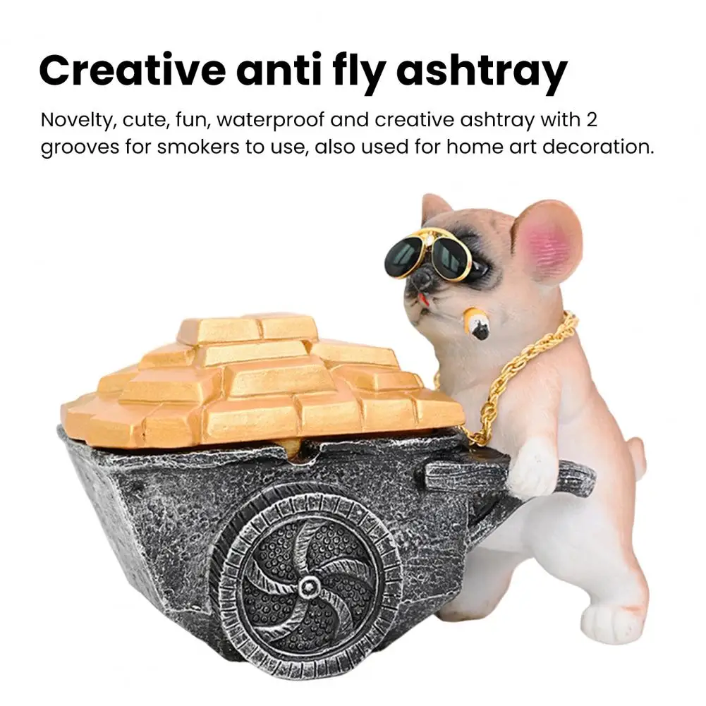 

Novelty Ashtray Dog Shape Ash Holder Charming Dog-shaped Ashtrays Shatterproof Easy to Desktop Decorations for A Fun Adorable