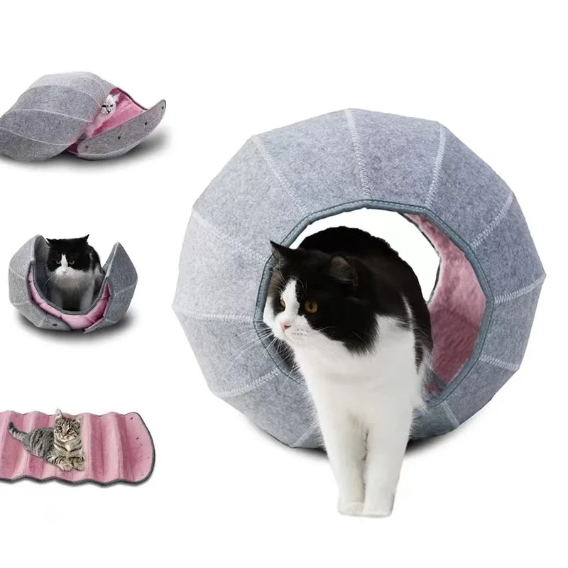 

Домик для кошек складной, туннель для домашних питомцев, игрушка двойного назначения для использования в помещении, домик для котят, пещера, тренировочная интерактивная игрушка для маленьких собак и кошек