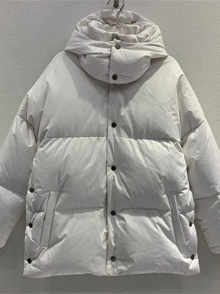 Women Solid Color Short Hooded Down Jacket Autumn Winter 2022 New Ladies Button Decor All-Match Thick Warm Fluffy Bread Coats
Women Solid Color Short Hooded Down Jacket Autumn Winter 2022 New Ladies Button Decor All-Match Thick Warm Fluffy Bread Coats