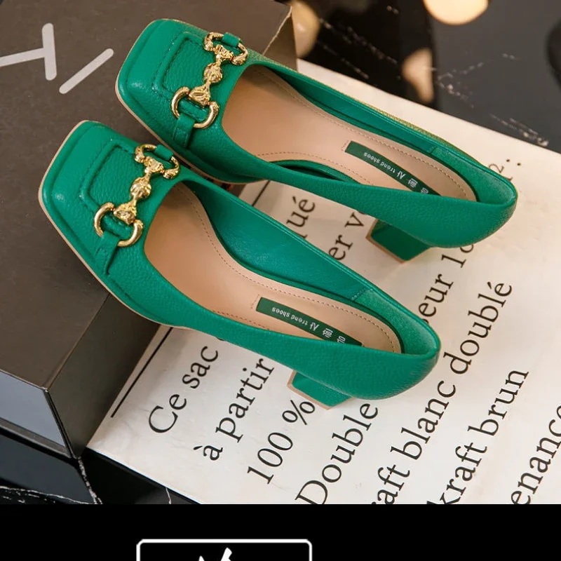 2024 Women's Mid-heel 5.5CM Summer French Style Back Empty Female Thick Heel Square Toe Mary Jane Shoes Black Green Talon Femme
2024 Women's Mid-heel 5.5CM Summer French Style Back Empty Female Thick Heel Square Toe Mary Jane Shoes Black Green Talon Femme