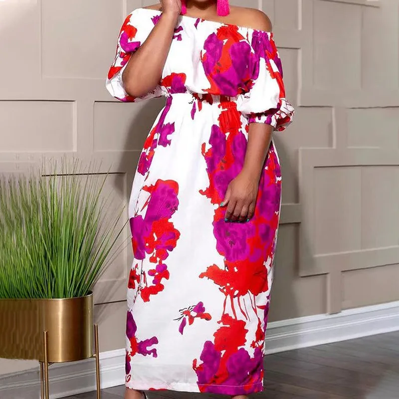 Women Long Dress Sexy Print Floral Dresses Off Shoulder Short Sleeve Maxi High Waist Slim Elegant Plus Size Long Vestidos 2024
Women Long Dress Sexy Print Floral Dresses Off Shoulder Short Sleeve Maxi High Waist Slim Elegant Plus Size Long Vestidos 2024