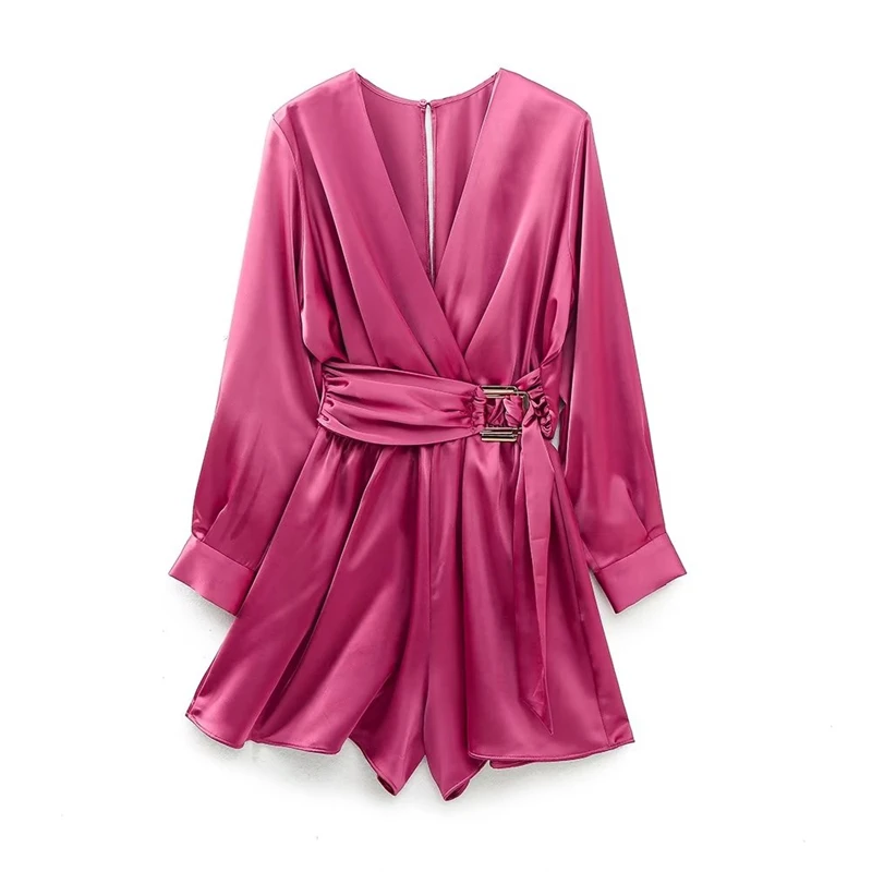 Summer Women's New V-neck Long-sleeved Folds Jumpsuit Waist Slimming Short Belt Jumpsuit
Summer Women's New V-neck Long-sleeved Folds Jumpsuit Waist Slimming Short Belt Jumpsuit