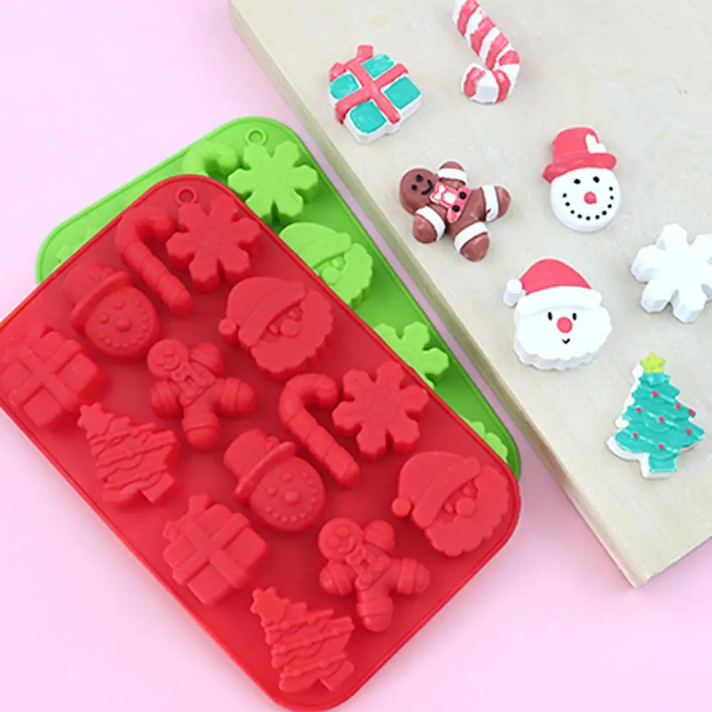 Food Grade Cookie Mold Christmas Silicone Mold 14 Cavities for Santa Snowman Tree Cane Gift Box Non-stick Food Grade Easy 
Food Grade Cookie Mold Christmas Silicone Mold 14 Cavities for Santa Snowman Tree Cane Gift Box Non-stick Food Grade Easy