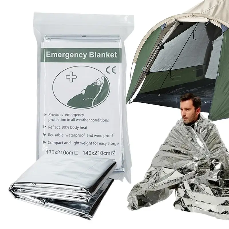 

Emergency Blanket Outdoor Survival First Aid Military Rescue Kit Windproof Waterproof Foil Thermal Blanket for Camping Hiking