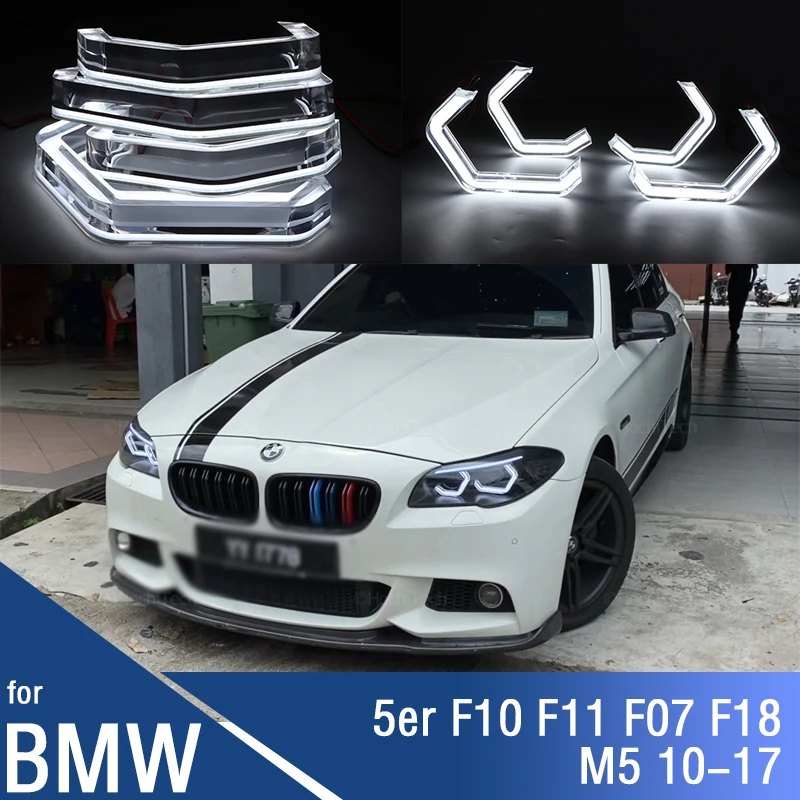 

for BMW 5 series F10 F11 F07 F18 520i 523i 528i 530i 535i 550i M5 518d 520d 2010-17 LED Crystal M4 Iconic Style Angel Eyes Light
