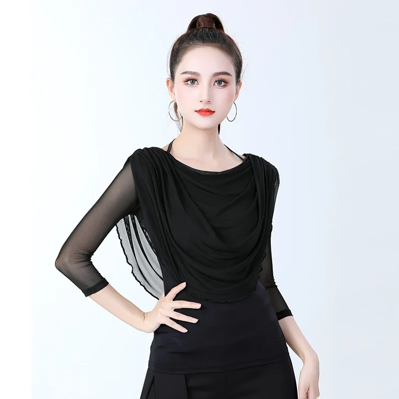 Modern Dance Practice Clothes Female Latin Three-quarter Sleeve Mesh Top New Latin Dance Shirt Square Dance Clothes
Modern Dance Practice Clothes Female Latin Three-quarter Sleeve Mesh Top New Latin Dance Shirt Square Dance Clothes