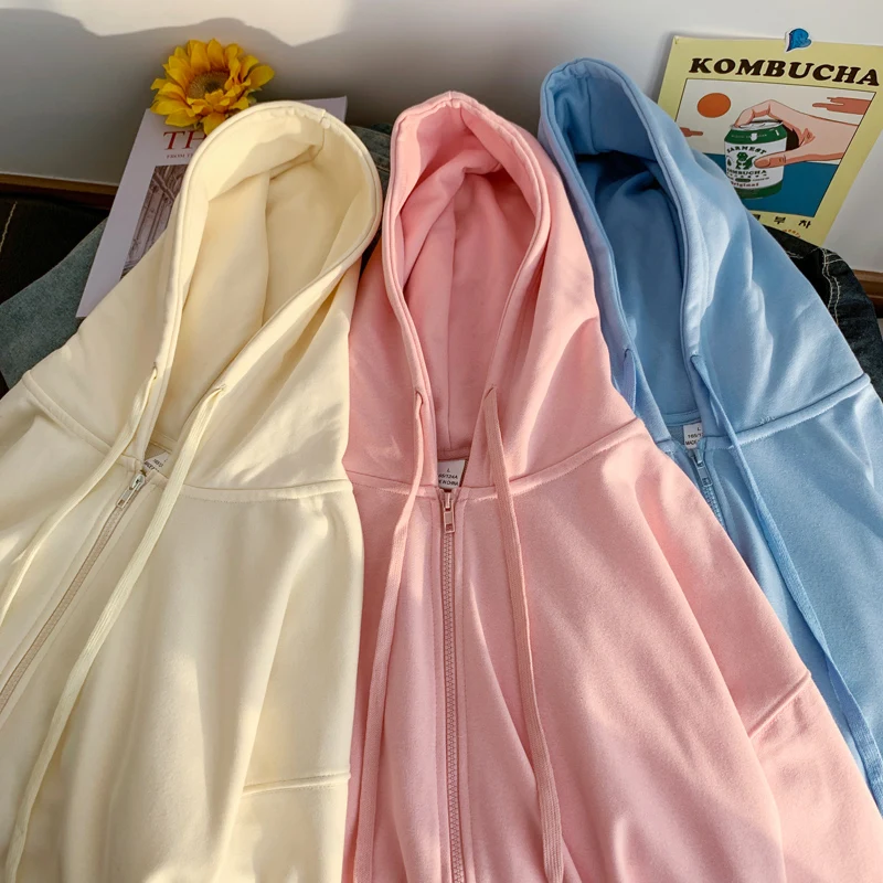 Korean Men Zip-up Hoodies Solid Color Baggy Clothing Hooded Streetwear Autumn Jackets Fashion New Brand Harajuku Male Cardigan
Korean Men Zip-up Hoodies Solid Color Baggy Clothing Hooded Streetwear Autumn Jackets Fashion New Brand Harajuku Male Cardigan