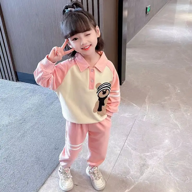 Korean Kid Set Suit 2023 Spring Autumn Fashion Letter Print Baby Girls 2pcs Outfits Clothes Lapel Cotton Sweater + Pant
Korean Kid Set Suit 2023 Spring Autumn Fashion Letter Print Baby Girls 2pcs Outfits Clothes Lapel Cotton Sweater + Pant